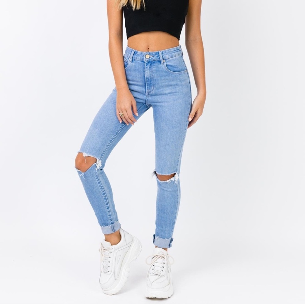 ABRAND HIGH SKINNY ANKLE BASHER JEANS LOVELY DAZE